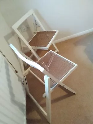 Vintage 1970's Habitat Cane Seat Folding Chairs X2 • £155