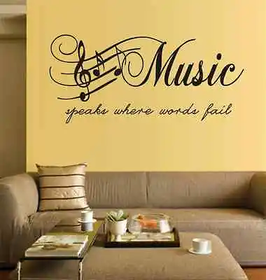 Music Notes Wall Art Sticker Decal Living Room UK SH94 • £29.15