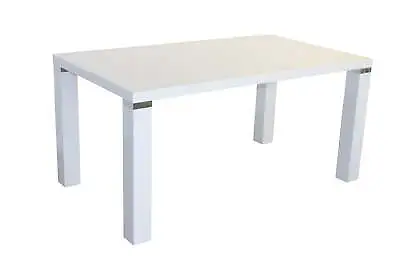 $802.80 • Buy Eaglemont Dining Table 6 Seater - 160 X 90 X 75cm - White Gloss MDF