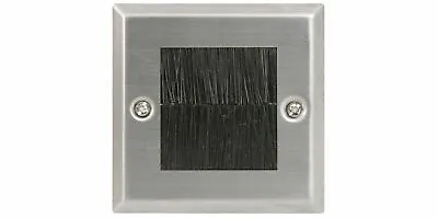 Steel Brush Strip Wall Plate Single Gang Home Audio Cable Tidy Face Plate Outlet • £7.52