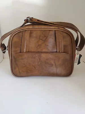 Vintage American Luggage Tourister Triumph Carry On Travel Bag Luggage Brown Tan • $10