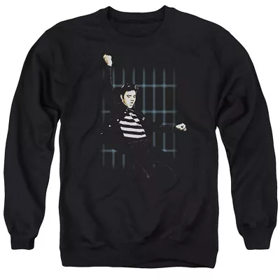 Elvis Presley Blue Bars Crewneck Sweatshirt Licensed Music King Of Rock Black • $24.49