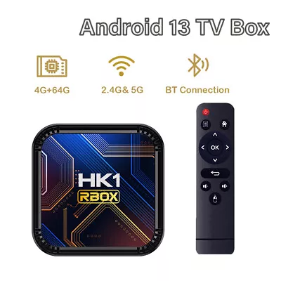 HK1  Android 13 Smart TV Box 2.4G& 5G 6K HD Bluetooth Set Top Boxes Media Player • $39