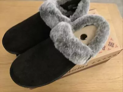 £15 • Buy Ladies Skechers Cozy Campfire Black Slippers Vegan Size Uk 3.5. New In Box