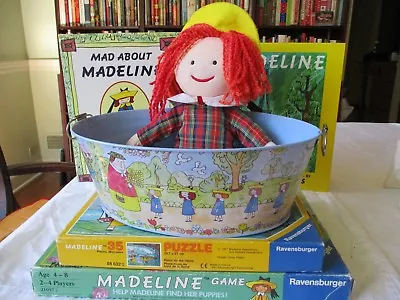 Lot  Madeline:  Doll 2 Books Tin   Game-author Bemelmans HB • $50