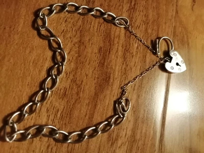 £16.99 • Buy Vintage 925 Sterling Silver Charm Bracelet 8.9g - 5 Mm - 7 Inch Vgc - Not Scrap 