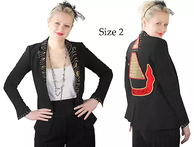 Desperately Seeking 80s Pyramid Style Size 2 Black Glitter Susan Jacket • $205