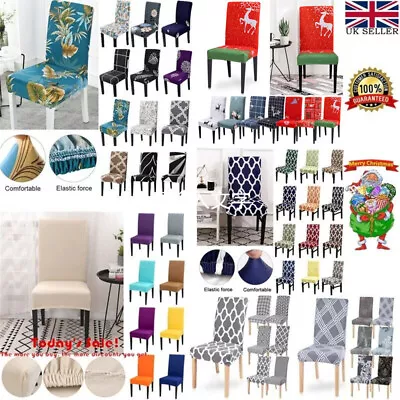 £4.79 • Buy Dining Chair Seat Covers Slip Stretch Wedding Party Banquet Chair Slipcover