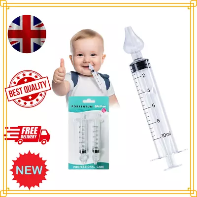 PORTENTUM Nasal Aspirator Nose Cleaner Syringe Nasal Irrigator Reusable Silicone • £3.88