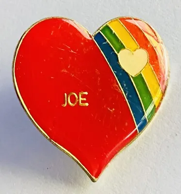 Joe Love Heart Rainbow Pin Badge Rare Vintage Name Gift (K23) • $9.99