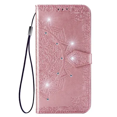 For Samsung S24 S23 S20 FE Glitter Magnetic Flip Leather Wallet Case Stand Cover • $16.89