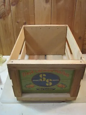Genuine Vintage Sunny Slope Wooden Peach Crate W/Original Labels  B7176 • $25