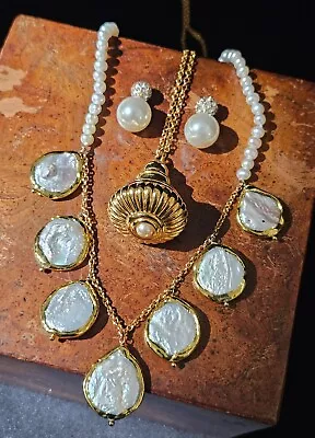 Jewelry Lot Joan Rivers Lucas Lameth Necklaces Earrings Sterling Pearls RS • $39