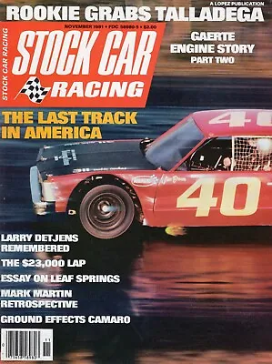 Stock Car Racing Magazine--november 1981 * • $4.99