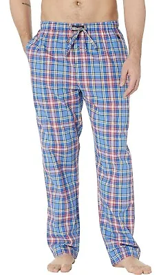 POLO Ralph Lauren Men's L Large Woven Cotton Pajama Pants BLUE PINK WESTIN PLAID • $43.95