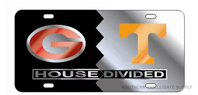 GEORGIA Bulldogs / TENNESSEE Vols Mirrored HOUSE DIVIDED License Plate / Car Tag • $29.95