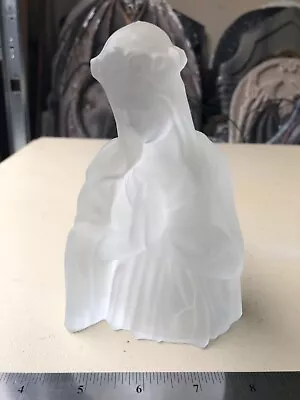 Virgin Mary Madonna Frosted Glass Figurine 6” Tall • $5