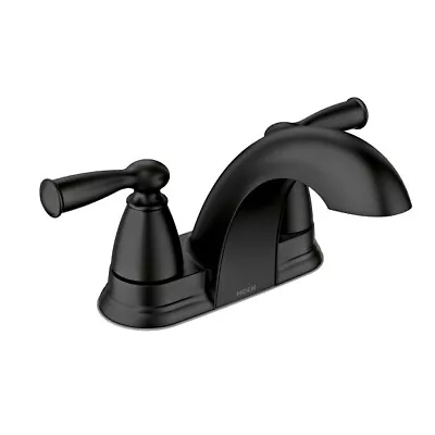 Moen 84942bl Banbury Matte Black Centerset 2-handle Low Arc Bathroom Sink Faucet • $65.41