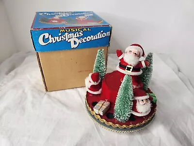 Vintage  Santa Claus Dancing Rotating Music Box In Original Box • $24.99