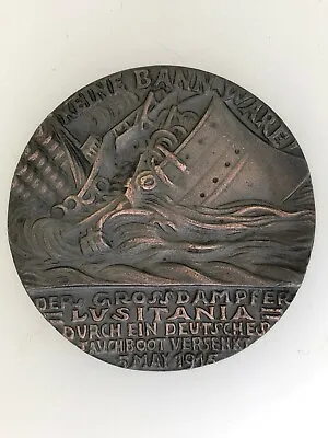 £13.95 • Buy German WWI Goetz LUSITANIA MEDAL - British Black Propaganda Copy Medallion.