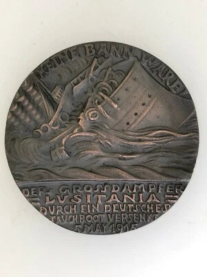 £13.95 • Buy German WWI Goetz LUSITANIA MEDAL - British Black Propaganda Copy Medallion.