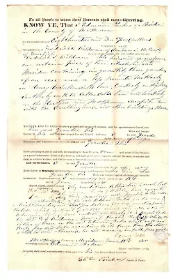 Edmund Parker To Frederick L. Wildman Deed New Haven Cnty Meriden CT 1840 • $19.99