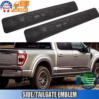 2PCS Door Fender Badge Tailgate Marker Emblem For SUV F150 ECOBOOST Matte Black • $17.99