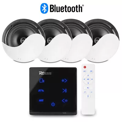 Bluetooth Ceiling Speaker Set - 4x NCSS6 6.5  And A100B Home Audio Music System • £249