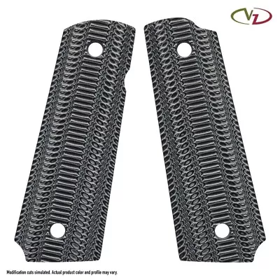 Vz Grips Full Size 1911 Grips G10 Alien Texture Blk / Grey Ambi Cut • $35