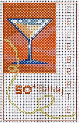 £7.25 • Buy 50th Birthday Card Kit, Counted Cross Stitch Kit, Card 8  X 6 