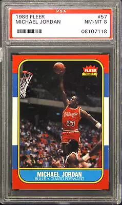 1986 Fleer Michael Jordan PSA 8 NM-MT Bulls Rookie RC #57 • $6099