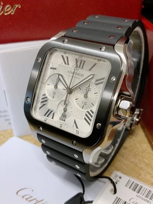 £8150 • Buy Cartier Santos De Cartier Chronograph WSSA0017 UNWORN 2023