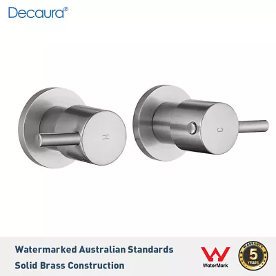 Decaura Shower Mixer Taps Wall Mounted Tapware Bath Tub 1/4 Turn Brushed Nickel • $85.99