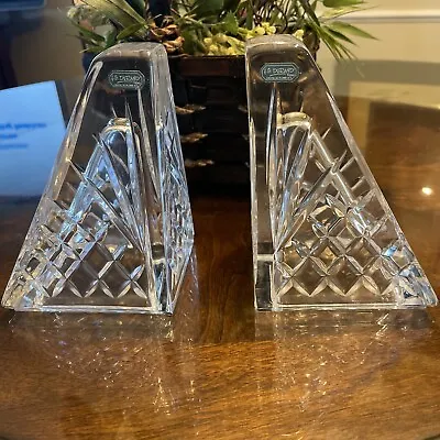 2 Gorgeous JG. Durand France Cristal Au Plomb24% Lead Crystal Bookends 5 1/2  • $39