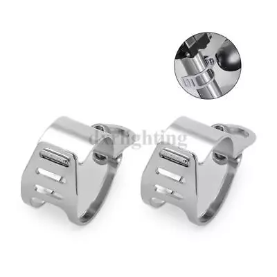 2X Motorcycle Front Fork Mount Bracket Clamp Holder 35-50mm Turn Signal Spot Fog • $10.98