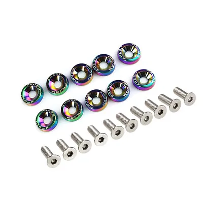 Neo Chrome JDM Billet Aluminum Fender Bumper Washer Bolt Engine Bay Dress Up Kit • $8.62