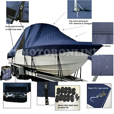 Mako 282 CC Center Console Fishing T-Top Hard-Top Boat Storage Cover • $469.95