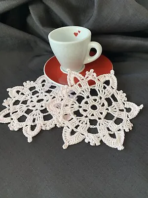 Pink Vintage Hand Crochet Lace  Coaster Doilies Handmade  100% Cotton • £2.49