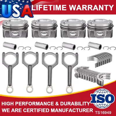 Rods Piston Ring Kit W/ Bearing For BMW 320i 420i 520iN 20B20 2.0T N20B20 Engine • $238.42