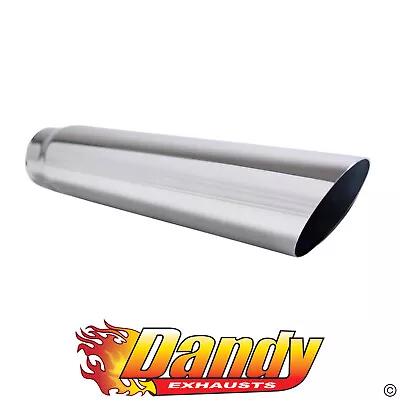 Exhaust Tip Angle Cut 2 Inch In - 2.5 Inch Out 12 Inch Long 304 Stainless Steel • $30