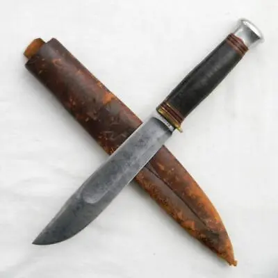 MARBLE'S USA Rare 1920-1923 IDEAL Knife Large Nut Pommel Type Orig Tube Sheath • $599.95