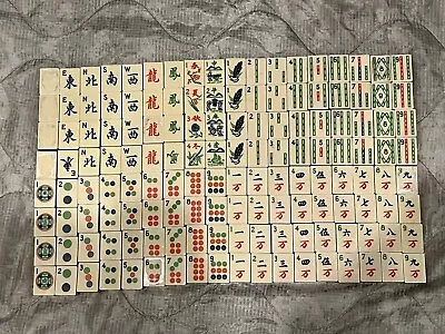 Vintage Composite Parker Brothers Mahjong Set - 144 Tiles - Celluloid On Wood • $99.99