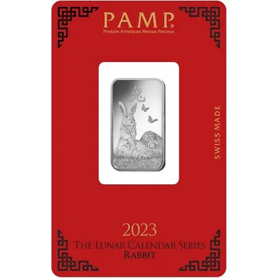 2023 PAMP Suisse 10 Gram Year Of The Rabbit Silver Bar - In Assay Card • $26
