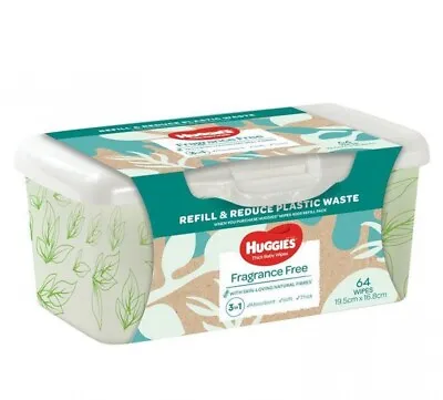 New Huggies Thick Baby Wipes Refillable Tub Fragrance Free - Assorted Designs • $10.30