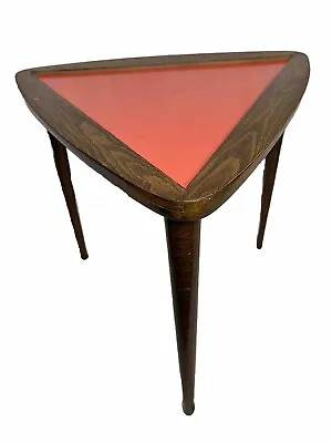 Vintage MCM Lobeco Umanoff Triangle Nesting Side Table ORANGE Mid Century • $224.50