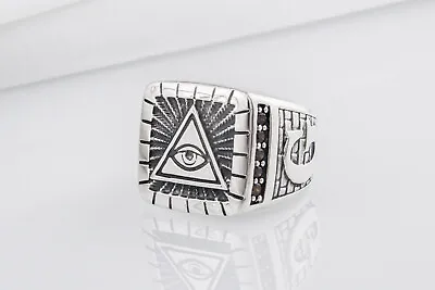 Eye Of Providence Ring Freemason G Symbol Jewelry Handcrafted Masonic Jewelry • $159