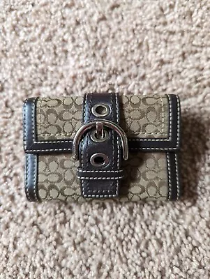 Coach Brown Signature Buckle Trifold Wallet • £9.65