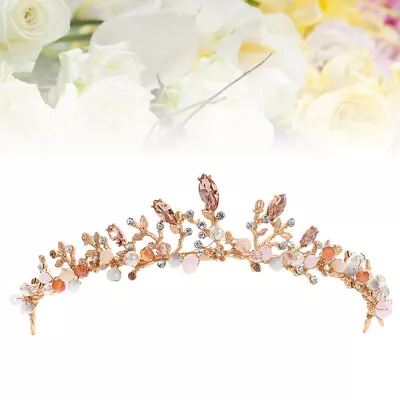  Bridal Tiaras Hairband Rhinestone Beads Wedding Headpiece Pageant Crown Bridal • £13.38