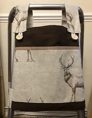 Bag For Walking Frame/zimmer Frame Strong Cotton Fabric 3 Pockets Brown /stag • £13