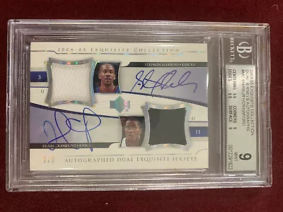 Stephon Marbury Jamal Crawford 2004 Exquisite Collection Dual JSY Auto 2/2 BGS 9 • $1200